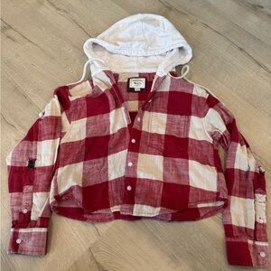 flannel cropped sweater/hoodie